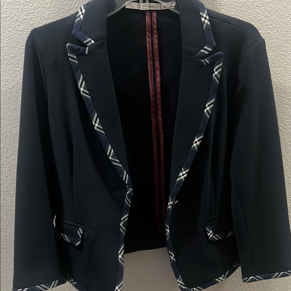 Gibson Black Blazer with Decorative Trim